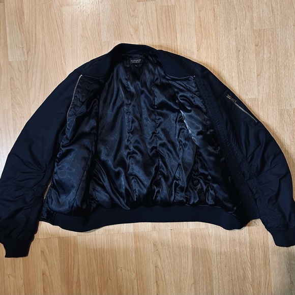 Topshop Jackets & Coats Bomber Jacket Color: Blue Size UK 12 - Picture 3 of 5
